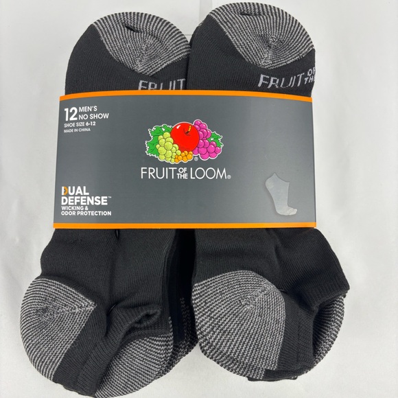 Fruit of the Loom Other - NWT Fruit of the Loom Men's Athletic Socks No Show- Black 6 pairs